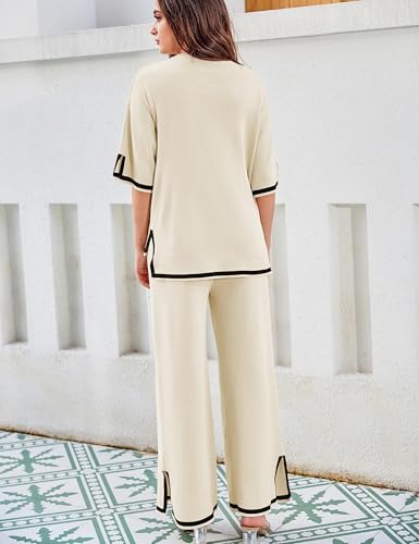 Tanming Women's Sweater Sets 2 Piece Lounge Set Tracksuits - color: Apricot, size: Large