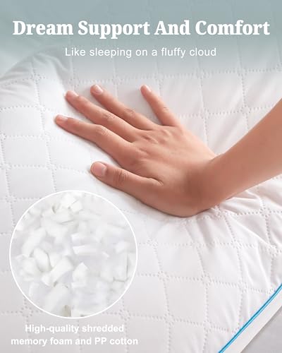 YZ HOME Long Body Pillow for Adults,Firm Body Pillow Shredded Memory Foam - color: White
