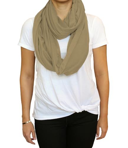 2pk Scarves Breastfeeding Privacy Cover Infinity Scarf Soft, Light Brown - color: Light Brown