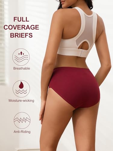 Vevmon Cotton Underwear for Women High Waisted Soft Ladies Panties 5 Pack - color: Black*5, size: Medium