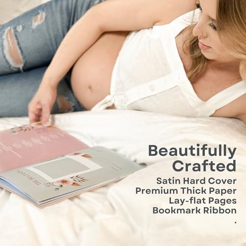 Pregnancy Journal Baby Book – 11” x 8.5” Hardcover Keepsake with Lay-Flat Binding, 3 Sticker Pages, Gift for Expecting Moms, First-Time Mom, Pregnancy Memory Book