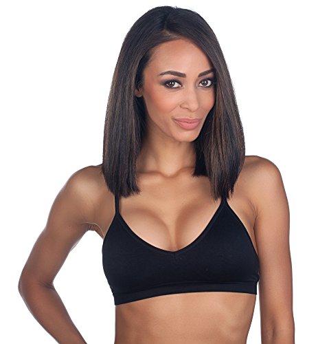 Anemone Basic V-Neck Seamless Bralette - color: 1pc: Black