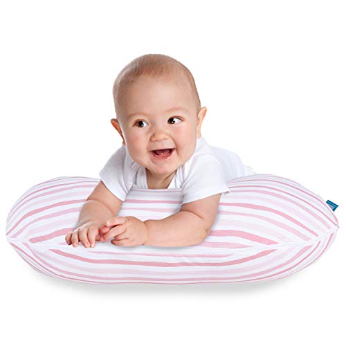 Cotton Nursing Pillow Cover Compatible with Boppy Pillow 2-Pack - color: Pink
