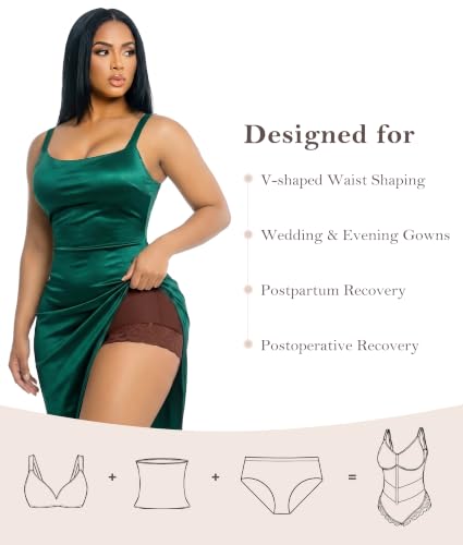 YIANNA Fajas Colombianas Moldeadoras Postpartum Shapewear Tummy Control - color: Brown, size: Small