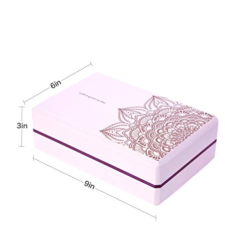 nuveti Non-Slip & High Density Yoga Block set of 2 for Pilates 9"x6"x3" - color: Pink
