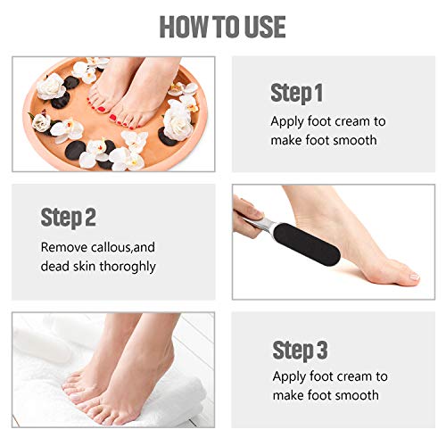 Mudder 2 Pack Pedicure Foot Files with 20 Replaceable Refill Pads,Silver - color: Silver