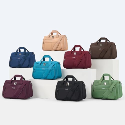 HanTrip 16 Inch Under Seat Carry On Duffle Bag for Airplanes, Blue - color: Blue, size: Carry-on 16.5-Inch