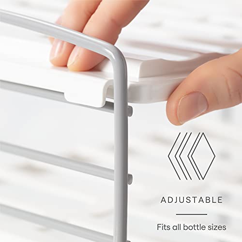 YouCopia UpSpace Water Bottle and Travel Mug Cabinet Organizer, Adjustable Storage Rack for Kitchen Organization, 3-Shelf - size: 9 Bottle Classic