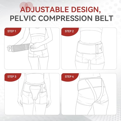 Pelvic Support Belt Uterus Support Belt Women's Brace for Treating Dropped Bladder, Uterine Prolapse, Vulvar Varicosities, Postpartum and Symphysis Pubis Dysfunction - size: Large