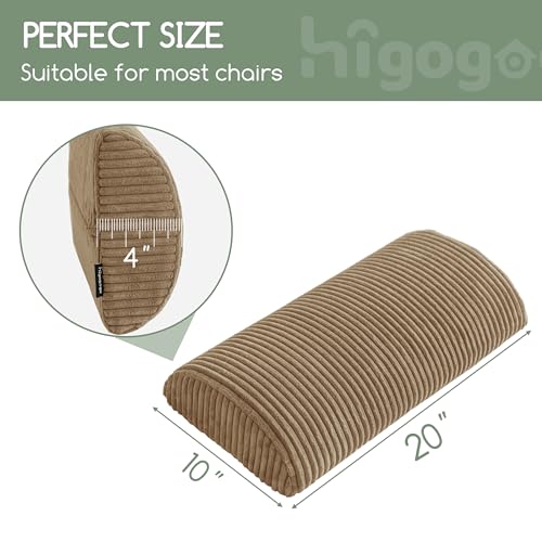 HIGOGOGO Lumbar Support Pillow for Recliner Chair/Accent Chair/Couch, Memory Foam Back Support Cushion for Elderly, Recliner Cushions for Back Rest, Pain Relief, Reading, Washable Cover, Coffee - color: Coffee, size: 20"x10"x4"
