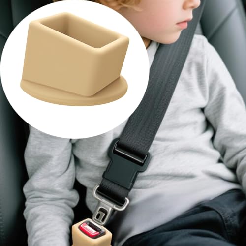 Bittwee Seat Belt Buckle Holder Car Seatbelt Fixer, Beige - color: Beige