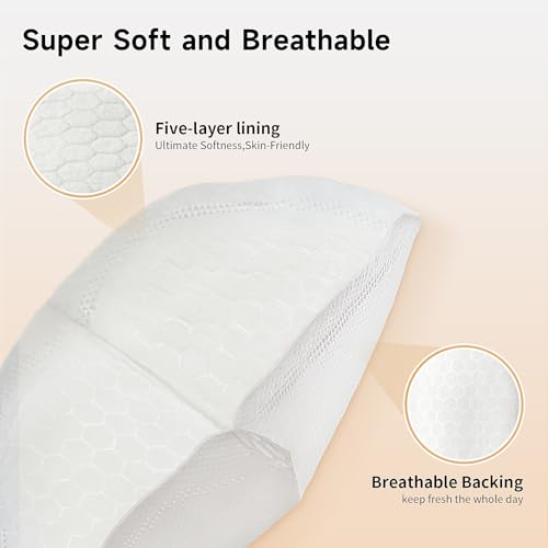 Snow Bear Ultra-Thin Disposable Nursing Pads, 100 Count Super Absorbent and Breathable Breast Pads for Breastfeeding Moms, Stay Dry & Comfortable, Leakproof Protection