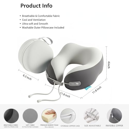 Travel Neck Pillow,Memory Foam Airplane Pillow, Pink - color: Pink