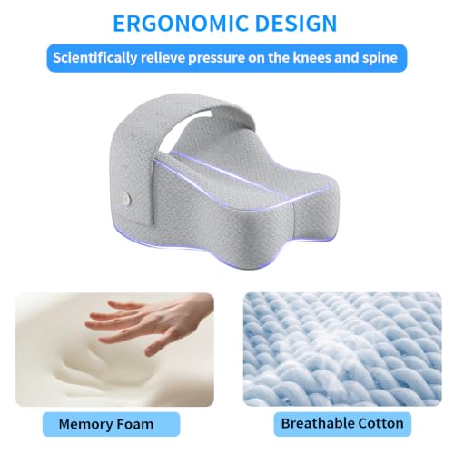 Memory Foam Knee Pillow, Leg Wedge Pillow for Side Sleeper
