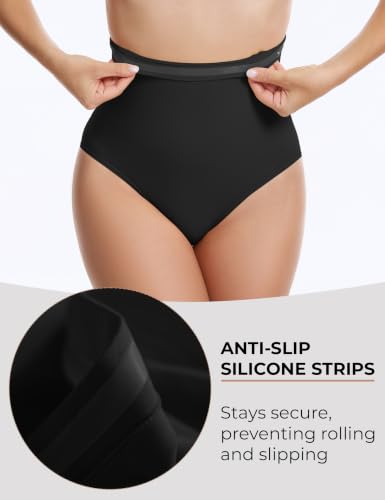 Tummy Control Shapewear, High Waisted Seamless Body Shaper Panties - color: Black, size: XX-Large