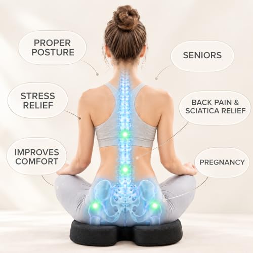 Gel Seat Cushion for Long Sitting, Office Chair Memory Foam Cushion, Black - color: Black