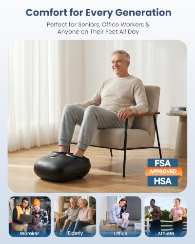 COMFIER 2026 Shiatsu Foot Massager with Heat, FSA Eligible Items Only List - color: Black