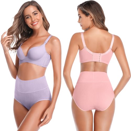 Women's High Waist Cotton Underwear Super Stretchy Briefs Full Coverage Panties Soft Women Panties 5-Pack - color: Light-5pack, size: X-Small-Small