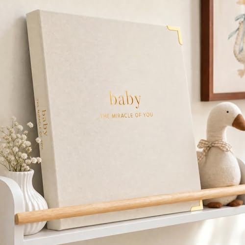 Keepsake Baby Memory Book for Boys and Girls - Timeless First 5 Year Book - color: Beige