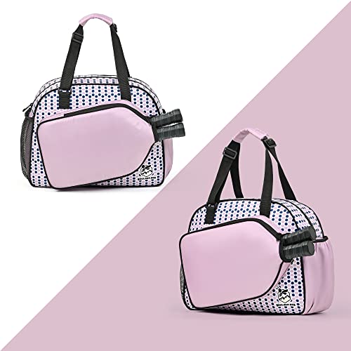 Boulder Bee Pickleball Tote Bag for Women with Paddle Holder - color: Pink Done