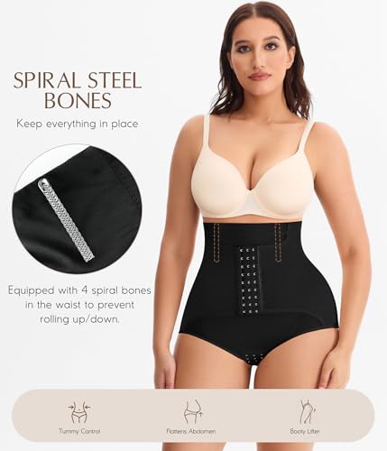 MERYOSZ Butt Lifting Panties High Waisted Tummy Control Shapewear for Women - color: Black, size: Small