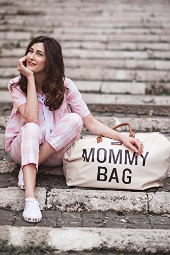 Childhome Original Mommy Diaper Bag - Large Tote, Travel & Hospital Bag (Off White Black) - style: Mommy Offwhiteblk