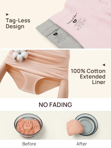 Summer Mae Maternity Underwear 76% Rayon Made from Bamboo Soft Breathable - color: 2black,1 Skin,1 Beige,1 Grey,1 Pink-6 Pc, size: X-Large