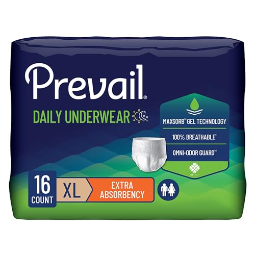 Prevail Daily Incontinence Underwear for Men & Women, X-Large, 56 Count - size: 14 Count (Pack of 4)