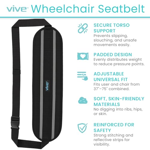 Vive Wheelchair Seatbelt - Safety Belt for the Elderly - Harness for Adults