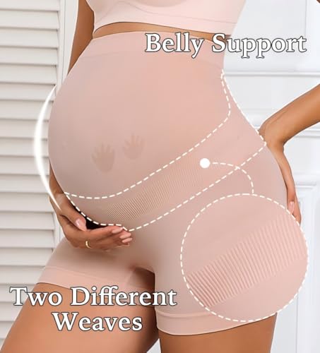 Maternity Shapewear Underwear for Under Dress Seamless Pregnancy Shorts Over Bump Belly Support Panties - size: Small