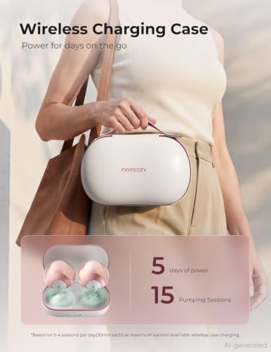 Momcozy Air 1 Wearable Breast Pump,Ultra-Slim with Wireless Charging Case - size: Ultra-Slim Air 1