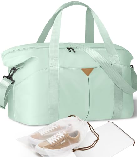 Duffle Bag for Travel with Trolley Sleeve, Gym Bag, Green - color: Green