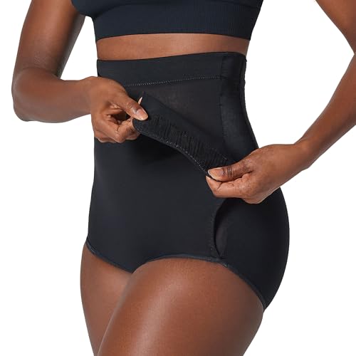 Leonisa BellyFlex Total High-Waist Post-Surgical Compression Underwear, Adjustable Belly Wrap, Tummy Control Shapewear Girdle - color: Black, size: Medium