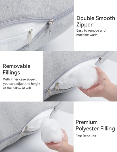 Momcozy Pregnancy Pillow for Sleeping - U Shaped Full Body Maternity Pillow - color: Hatha Grey