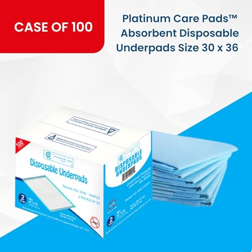 Disposable Underpads Size 30X36 Case of 100 Blue and White Great for Changing Table and Surfaces - size: 30X36