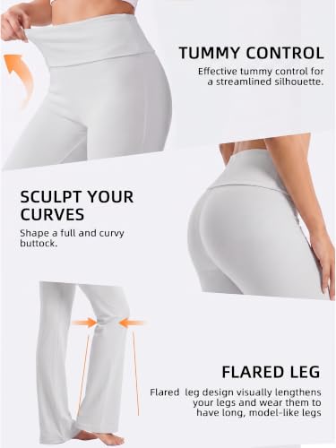 Flare Leggings for Women Tummy Control Bootcut Yoga Pants - color: 28"white, size: X-Small