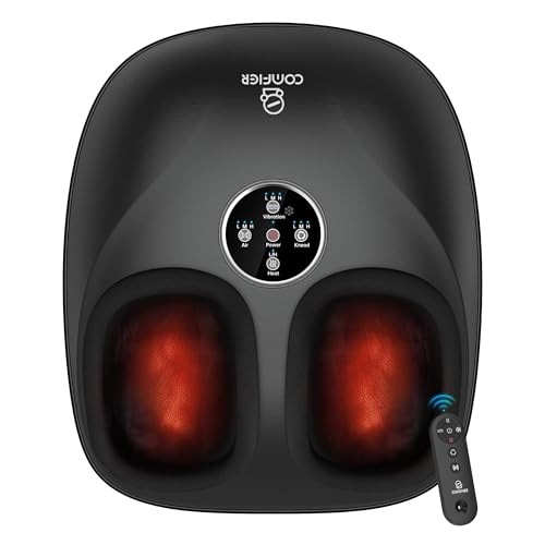 Shiatsu Foot Massager with Heat, FSA Eligible HSA, Deep Kneading Neuropathy - color: Black