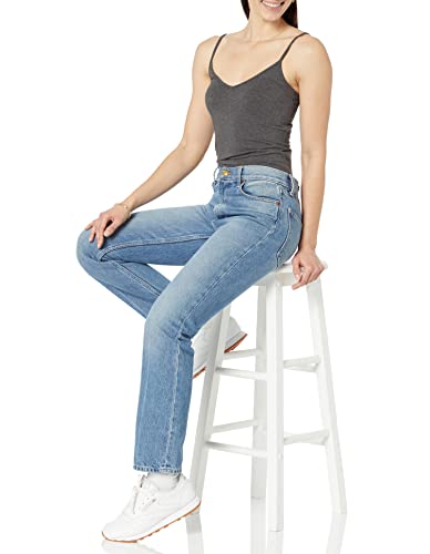 Amazon Essentials Women's Slim-Fit V-Neck Cami, Pack of 4 - color: Black/White/Charcoal Heather/Light Grey Heather, size: Medium