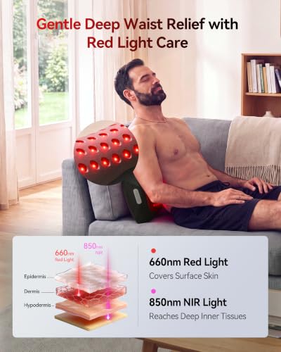 FliKEZE 4-in-1 Back Massager with Red Light 660/850nm Cordless 5000mAh - color: Black