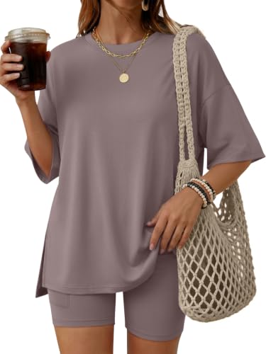 LILLUSORY Womens Lounge Sets 2 Piece Matching Pajamas Summer Outfit 2026 - color: Rose Taupe, size: Small