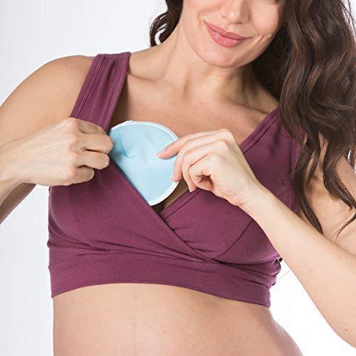 Fishers Finery Womens Wireless Maternity Nursing Bra; Nursing Pad Set Option - color: Wine, size: X-Small