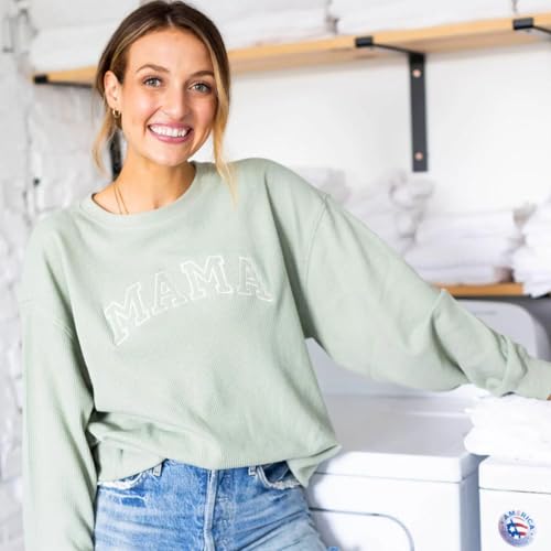 Maternity Sweatshirt Nursing Top Waffle Knit Breastfeeding Shirt with Zipper Pregnancy Mama Clothes Pullover - color: Green, size: Medium