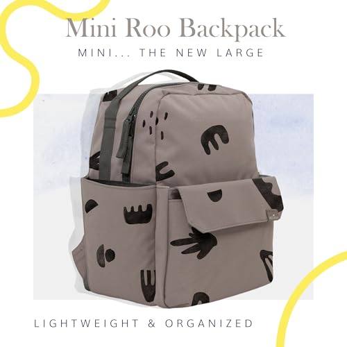 Mini Roo Diaper Bag Backpack | Truffle Doodle Baby Bag - 6 Pocket Daily - color: Truffle Doodle