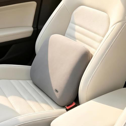 Summer Car Lumbar Support Pillow Cool Soft Latex Lower Back Cushion Thin - color: Light Gray