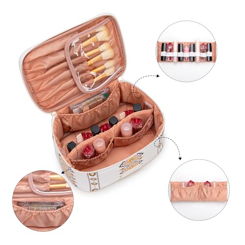 Wrangler Travel Makeup Bag 2pcs Set Cosmetic Bag with Makeup Brush Holder - color: Aztec-Tan