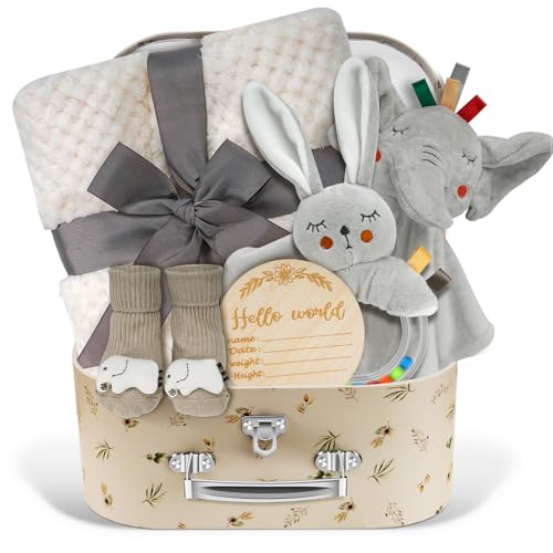 Baby Boy Gift Basket Set, Unique Baby Gift Basket Set - color: Grey