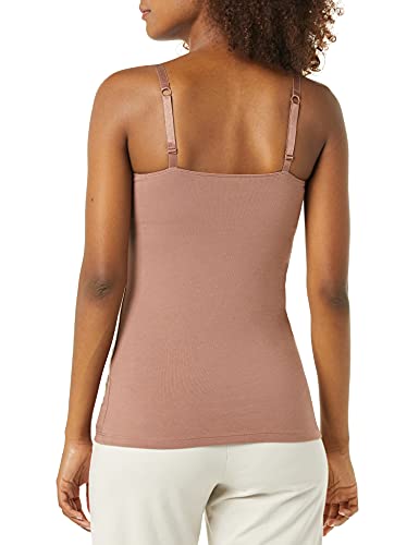 Amazon Essentials Women's Maternity Nursing Tops, Pregnancy Clothes with Adjustable Straps and Built-in Shelf Bra, Pack of 2 - color: 2-pack Black/Brown, size: Large