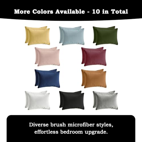 Set of 2 Brushed Microfiber Pillowcases 20x26 inch Pink - color: Pink, size: Standard