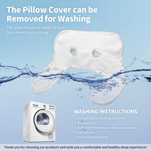 Dual-Hole Ear Piercing Pillow, 2 x 4 Cavities, Air-Layer Mesh - color: White 3d Air Mesh Fabric, size: 27.5" x 26"
