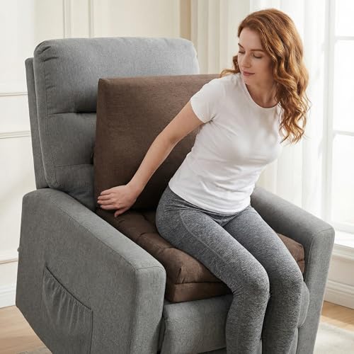 baibu Memory Foam Recliner Cushion with Lumbar Pillow, 20 x 20 x 5 in,Brown - color: Brown